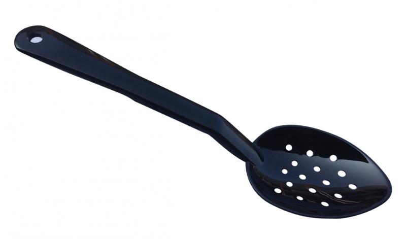 13-inch Black Polycarbonate Perforated Serving Spoon